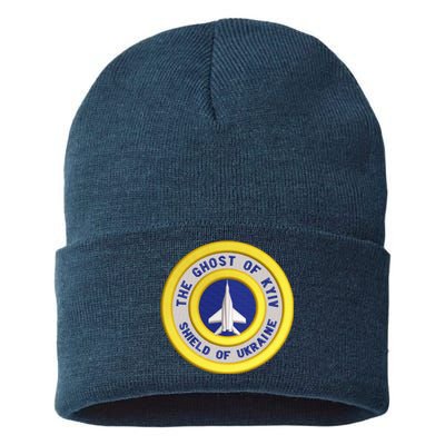 The Ghost Of Kyiv Shield Of Ukraine Sustainable Knit Beanie