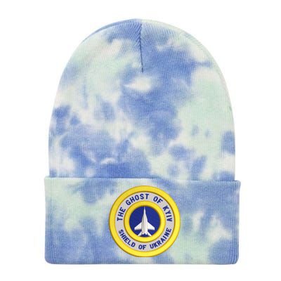 The Ghost Of Kyiv Shield Of Ukraine Tie Dye 12in Knit Beanie