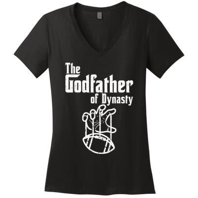 The Godfather Of Dynasty Football Women's V-Neck T-Shirt