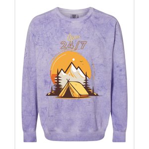 The Great Outdoors Open 247 Camping Scene  Colorblast Crewneck Sweatshirt