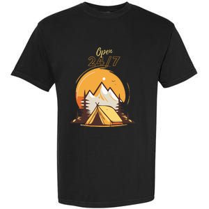 The Great Outdoors Open 247 Camping Scene  Garment-Dyed Heavyweight T-Shirt