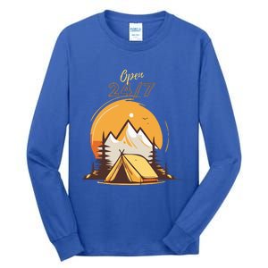 The Great Outdoors Open 247 Camping Scene  Tall Long Sleeve T-Shirt