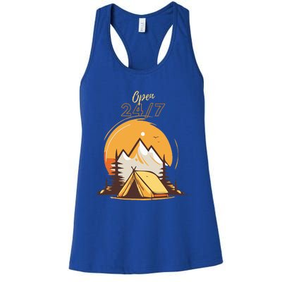 The Great Outdoors Open 247 Camping Scene  Women's Racerback Tank