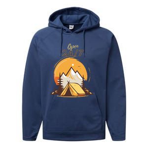 The Great Outdoors Open 247 Camping Scene  Performance Fleece Hoodie