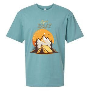 The Great Outdoors Open 247 Camping Scene  Sueded Cloud Jersey T-Shirt