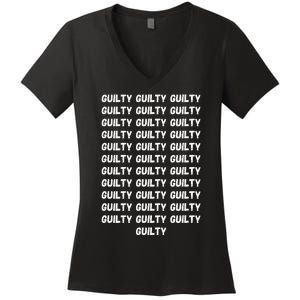 Trump Guilty On 34 Countstrump Verdict President 2024 Women's V-Neck T-Shirt