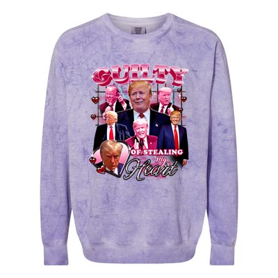 Trump Guilty Of Stealing My Heart Funny Donald Trump Lover Colorblast Crewneck Sweatshirt