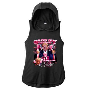 Trump Guilty Of Stealing My Heart Funny Donald Trump Lover Ladies PosiCharge Tri-Blend Wicking Draft Hoodie Tank