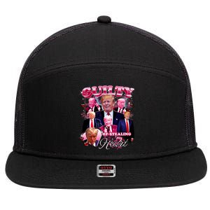 Trump Guilty Of Stealing My Heart Funny Donald Trump Lover 7 Panel Mesh Trucker Snapback Hat