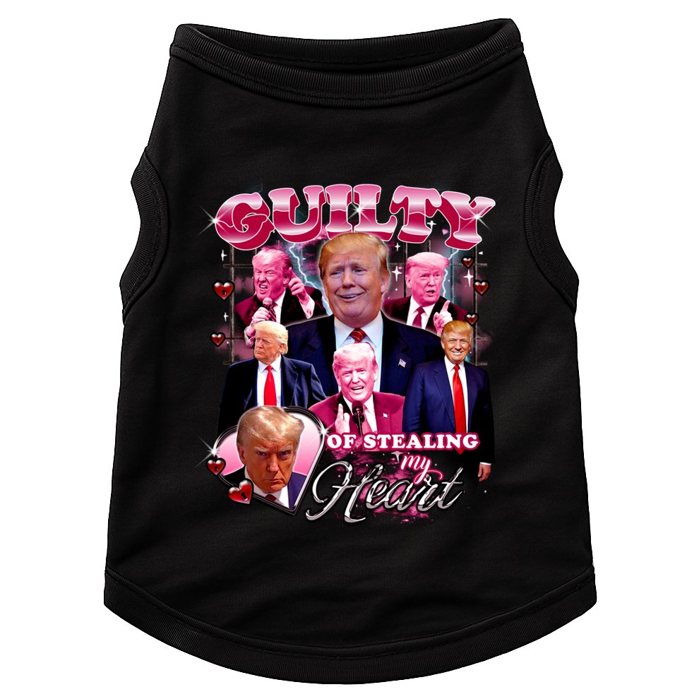 Trump Guilty Of Stealing My Heart Funny Donald Trump Lover Doggie Tank