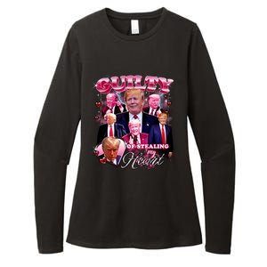 Trump Guilty Of Stealing My Heart Funny Donald Trump Lover Womens CVC Long Sleeve Shirt