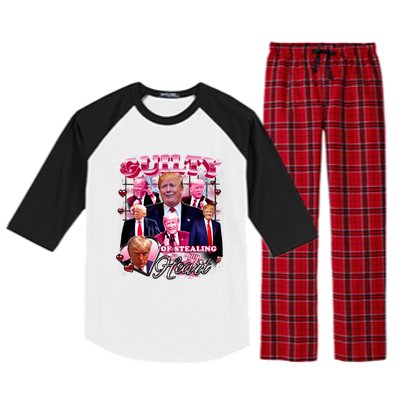 Trump Guilty Of Stealing My Heart Funny Donald Trump Lover Raglan Sleeve Pajama Set