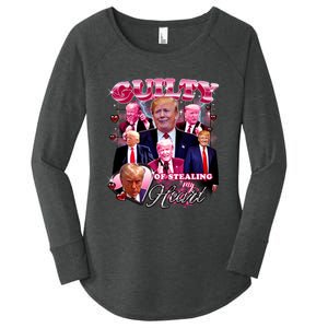 Trump Guilty Of Stealing My Heart Funny Donald Trump Lover Women's Perfect Tri Tunic Long Sleeve Shirt