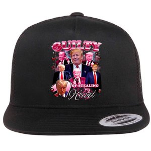 Trump Guilty Of Stealing My Heart Funny Donald Trump Lover Flat Bill Trucker Hat