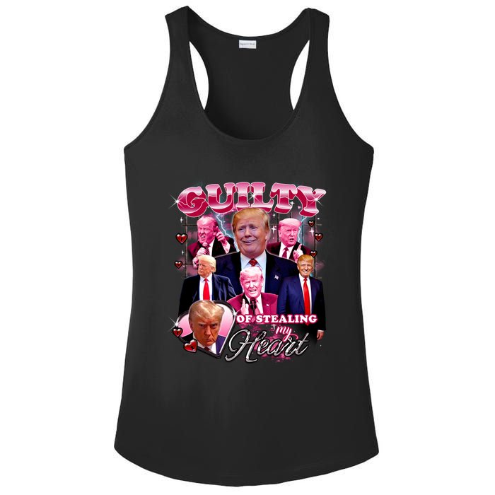 Trump Guilty Of Stealing My Heart Funny Donald Trump Lover Ladies PosiCharge Competitor Racerback Tank