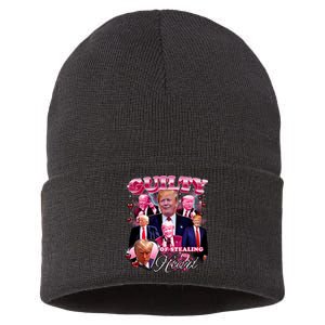 Trump Guilty Of Stealing My Heart Funny Donald Trump Lover Sustainable Knit Beanie