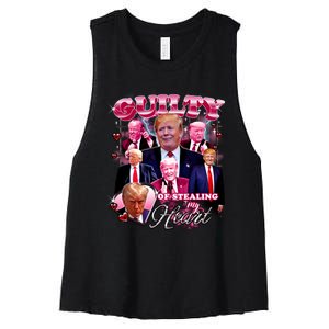 Trump Guilty Of Stealing My Heart Funny Donald Trump Lover Women's Racerback Cropped Tank