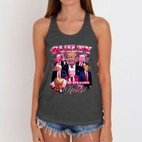 Trump Guilty Of Stealing My Heart Funny Donald Trump Lover Women's Knotted Racerback Tank