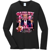 Trump Guilty Of Stealing My Heart Funny Donald Trump Lover Ladies Long Sleeve Shirt