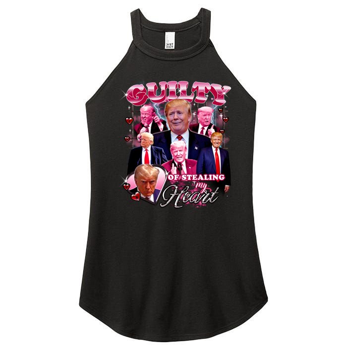 Trump Guilty Of Stealing My Heart Funny Donald Trump Lover Women's Perfect Tri Rocker Tank