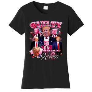 Trump Guilty Of Stealing My Heart Funny Donald Trump Lover Women's T-Shirt