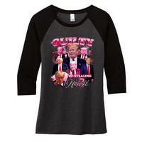 Trump Guilty Of Stealing My Heart Funny Donald Trump Lover Women's Tri-Blend 3/4-Sleeve Raglan Shirt