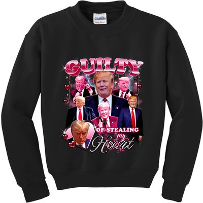 Trump Guilty Of Stealing My Heart Funny Donald Trump Lover Kids Sweatshirt