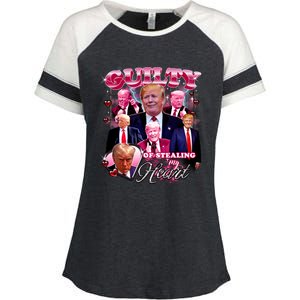 Trump Guilty Of Stealing My Heart Funny Donald Trump Lover Enza Ladies Jersey Colorblock Tee