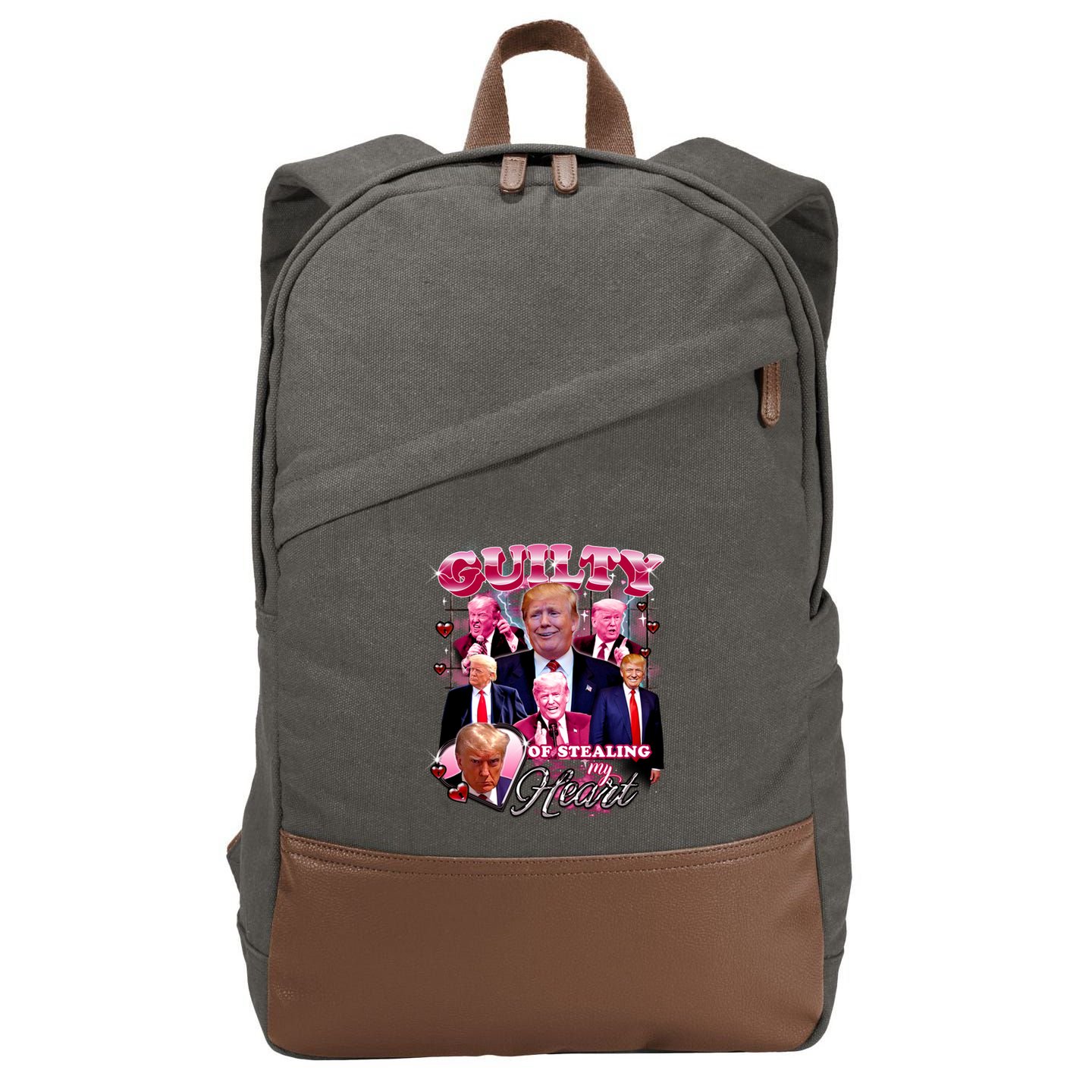 Trump Guilty Of Stealing My Heart Funny Donald Trump Lover Cotton Canvas Backpack