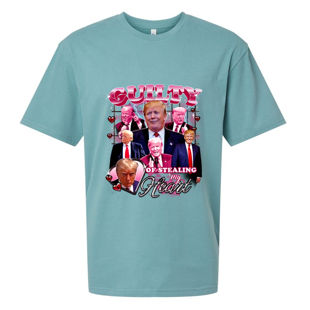 Trump Guilty Of Stealing My Heart Funny Donald Trump Lover Sueded Cloud Jersey T-Shirt