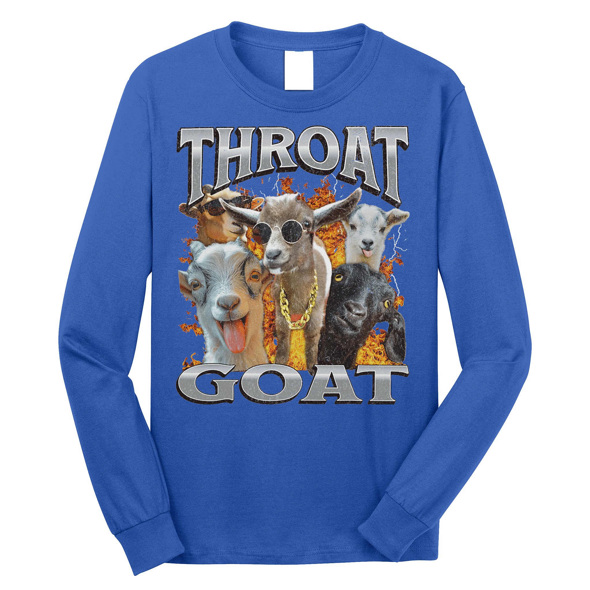 Throat Goat Offensive Adult Humor Bootleg Long Sleeve Shirt