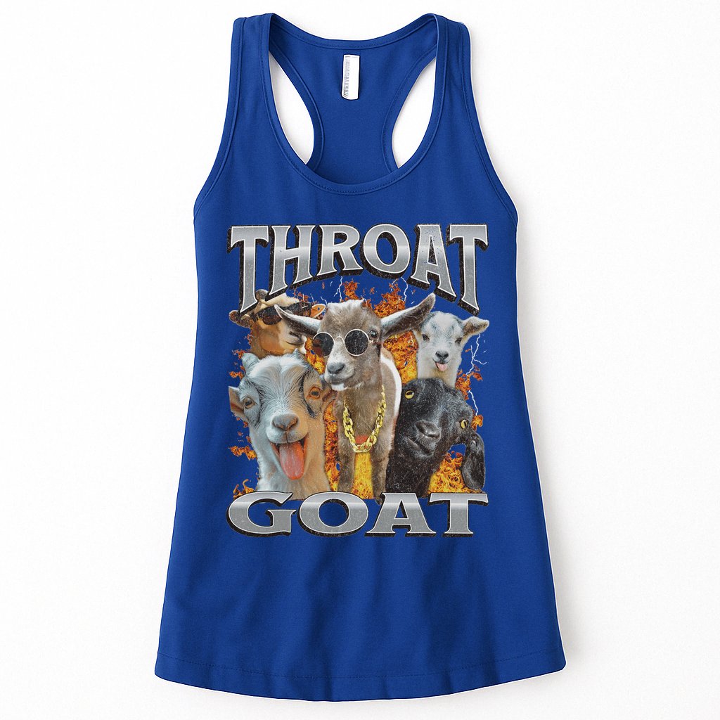Throat Goat Offensive Adult Humor Bootleg Womens Tank Top