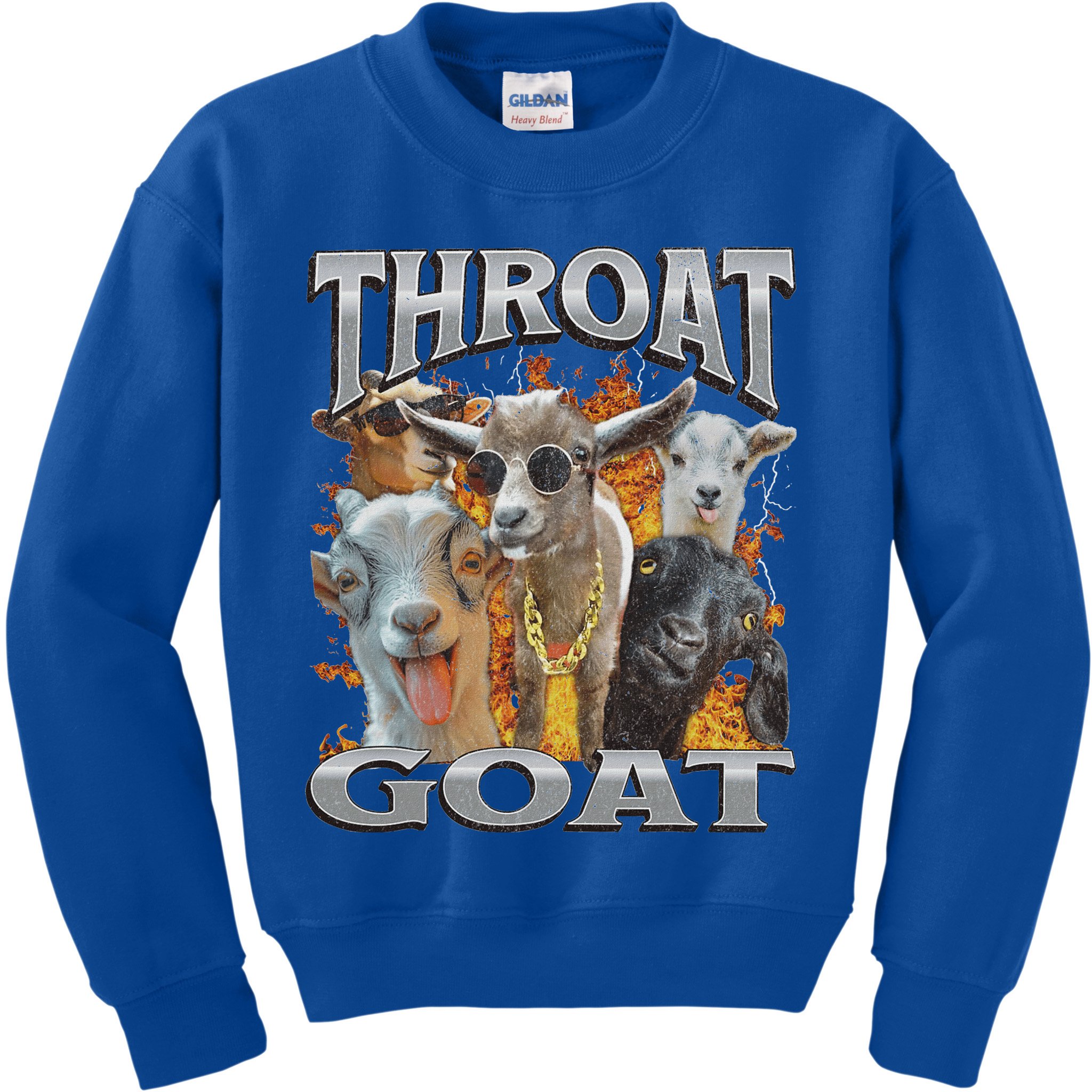 Throat Goat Offensive Adult Humor Bootleg Kids Sweatshirt