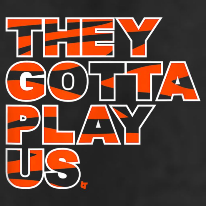 They Gotta Play Us Cincinnati Football 7 Panel Mesh Trucker Snapback Hat