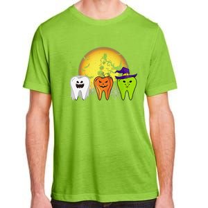 Teeth Ghost Pumpkin Witch Cute Dental Halloween Dentist Gift Adult ChromaSoft Performance T-Shirt