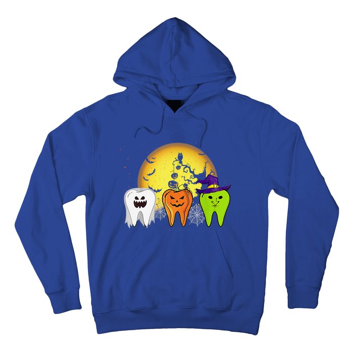 Teeth Ghost Pumpkin Witch Cute Dental Halloween Dentist Gift Hoodie