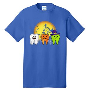 Teeth Ghost Pumpkin Witch Cute Dental Halloween Dentist Gift Tall T-Shirt