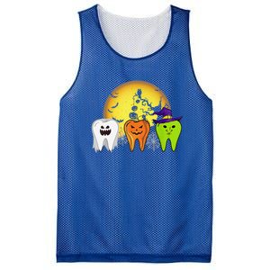 Teeth Ghost Pumpkin Witch Cute Dental Halloween Dentist Gift Mesh Reversible Basketball Jersey Tank