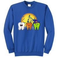 Teeth Ghost Pumpkin Witch Cute Dental Halloween Dentist Gift Tall Sweatshirt