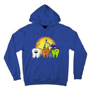 Teeth Ghost Pumpkin Witch Cute Dental Halloween Dentist Gift Tall Hoodie