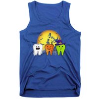 Teeth Ghost Pumpkin Witch Cute Dental Halloween Dentist Gift Tank Top