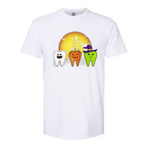 Teeth Ghost Pumpkin Witch Cute Dental Halloween Dentist Gift Softstyle CVC T-Shirt