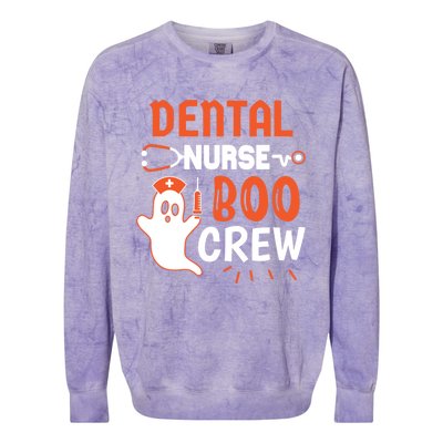 Teeth Ghost Pumpkin Witch Cute Dental Halloween Dentist Gift Colorblast Crewneck Sweatshirt