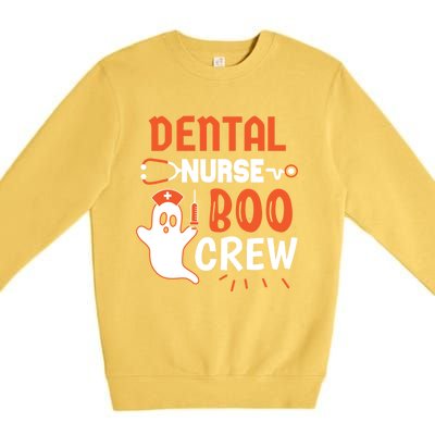 Teeth Ghost Pumpkin Witch Cute Dental Halloween Dentist Gift Premium Crewneck Sweatshirt