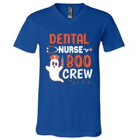 Teeth Ghost Pumpkin Witch Cute Dental Halloween Dentist Gift V-Neck T-Shirt