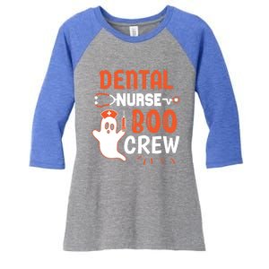 Teeth Ghost Pumpkin Witch Cute Dental Halloween Dentist Gift Women's Tri-Blend 3/4-Sleeve Raglan Shirt