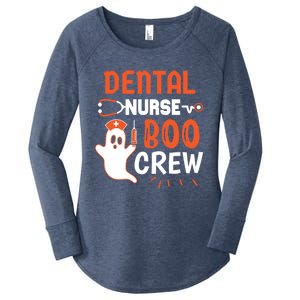 Teeth Ghost Pumpkin Witch Cute Dental Halloween Dentist Gift Women's Perfect Tri Tunic Long Sleeve Shirt