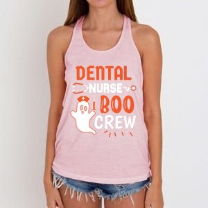 Teeth Ghost Pumpkin Witch Cute Dental Halloween Dentist Gift Women's Knotted Racerback Tank