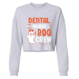 Teeth Ghost Pumpkin Witch Cute Dental Halloween Dentist Gift Cropped Pullover Crew