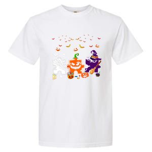 Teeth Ghost Pumpkin Witch Hat Scary Dental Halloween Dentist Gift Garment-Dyed Heavyweight T-Shirt